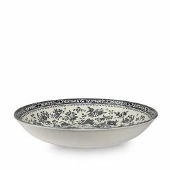 Burleigh Pottery Tableware Black Regal Peacock Pasta Bowl 23cm/9"