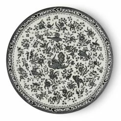 Burleigh Pottery Black Regal Peacock Plate 25cm/10" Tableware