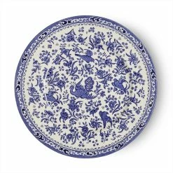Burleigh Pottery Tableware Blue Regal Peacock Plate 25cm/10"