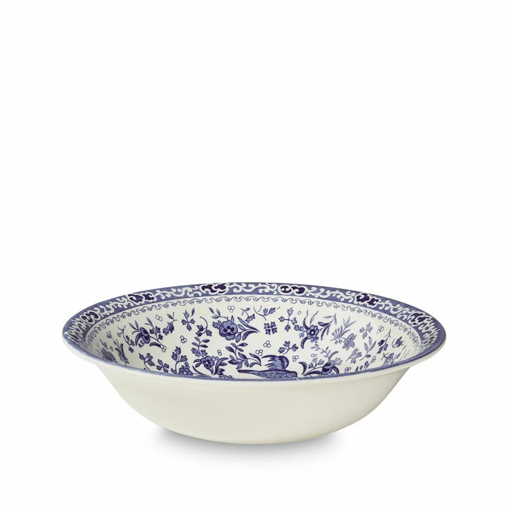 Burleigh Pottery Blue Regal Peacock Pudding / Soup Bowl 20.5cm/8"