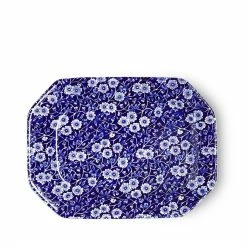 Burleigh Pottery Blue Calico Rectangular Platter 25cm/10" Seconds