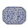 Burleigh Pottery Blue Regal Peacock Rectangular Platter 34cm/13.5" Tableware