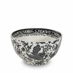 Burleigh Pottery Black Regal Peacock Sugar Bowl 9.5cm/4" Tableware