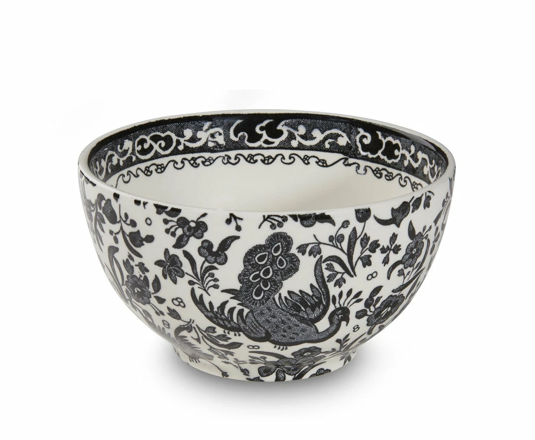 Burleigh Pottery Offers Black Regal Peacock Sugar Bowl 9.5cm/4" Seconds