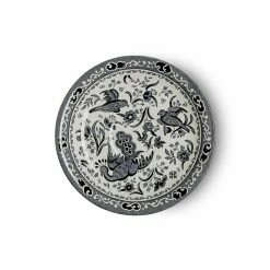 Burleigh Pottery Black Regal Peacock Tea Saucer Seconds Offers