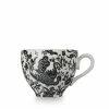 Burleigh Pottery Black Regal Peacock Teacup 187ml/0.33pt Tableware