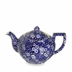 Burleigh Pottery Blue Calico Large Teapot 7 Cups 800ml/1.5pt Tableware